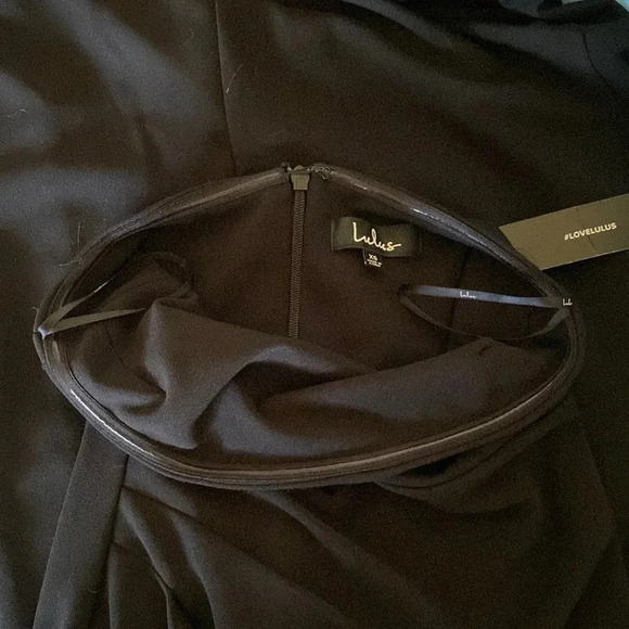 LULUS FOXY strapless maxi black non slip bodice front side high slit NEW size XS - Picture 5 of 12